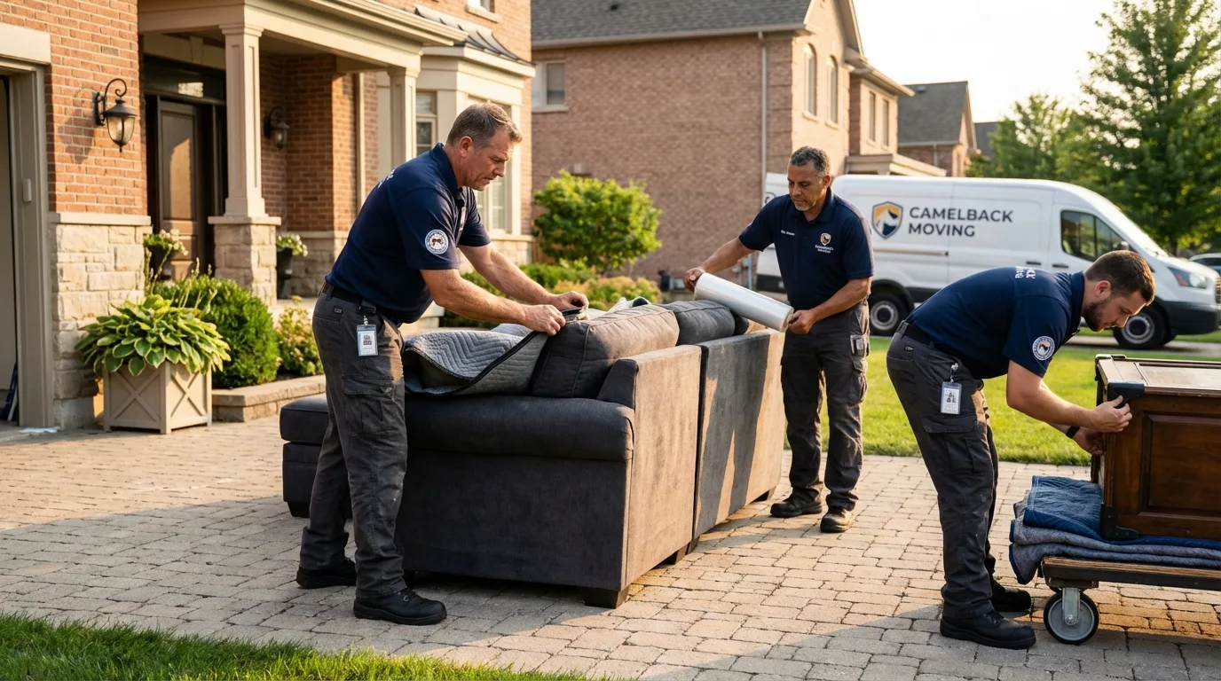 Large estate moving crew wrapping furniture in Mobridge, SD